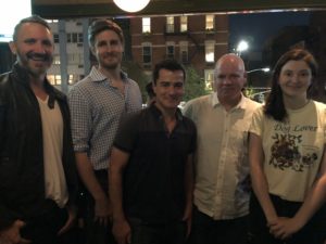 From left to right, Bixby Elliot, Reed Arnold, Vince Gatton, David MacGregor, and Gracie Gardner at the Brazen Fox 